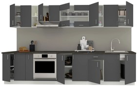 Set Bucatarie Karo V32, Antracit/Alb, Blat Thermo 28 mm, L 340 cm