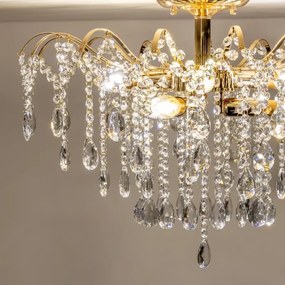 Lustră de cristal aplicată Brilagi CRYSTAL 6xE14/60W/230V auriu