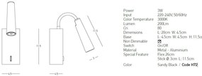 Aplica LED de perete cu brat flexibil Minimal II negru