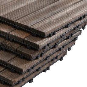 Outsunny dale exterior din lemn, 27 bucati, 30x30x2.5 cm maro  | Aosom Romania