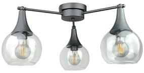 Lustră aplicată STAR 3xE27/60W/230V negru/transparent