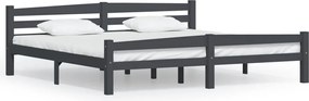 vidaXL Cadru de pat, gri închis, 200x200 cm, lemn masiv de pin