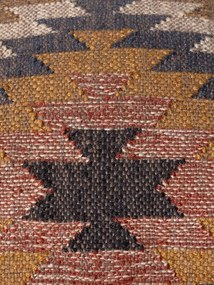 Fotoliu kilim din iută naturala și lână, cu structura din lemn de mango, 83×68×75 cm, „Ayaco"