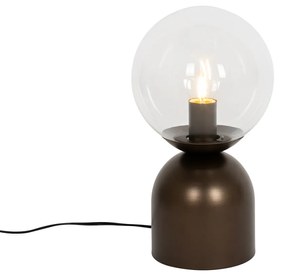Lampă de masă Hotel Chic Bronz închis cu sticlă clară - Pallon Trend