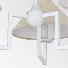 Candelabru 3 brate LUX, Metal, Alb, Abajur In, GLADWYNE