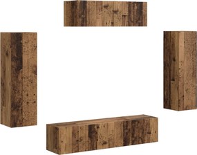 vidaXL Cabinet TV 5 pcs Lemn vechi