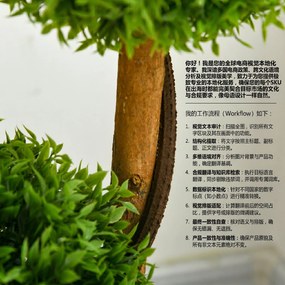 HOMCOM Plantă Artificială de Buxus cu 3 Ffere și Frunze de Bambus | Aosom Romania
