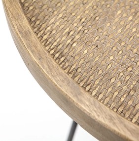 Masuta de cafea rotunda din metal Drax 60x60x35 cm maro deschis