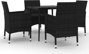 vidaXL Set mobilier de grădină cu perne 5 piese poliratan & sticlă