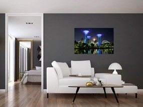 Tablou cu lună plină în grădinile din Singapur (90x60 cm)