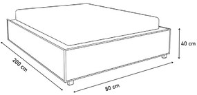 Supermobel Canapea KOLO, 200x80x40, suedine 35/negru