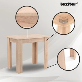 Set de masă Leon 4+1, stejar Sonoma-negru