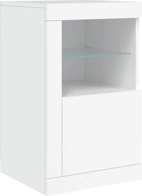 vidaXL Dulap lateral cu lumini LED, alb, lemn prelucrat