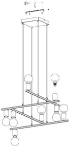 Eglo 98909 - Lustră pe cablu MEZZANA 8xE27/40W/230V