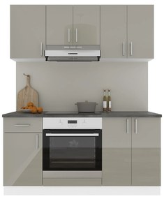 Set haaus V6, Gri Lucios/Alb, MDF, Blat Thermo 28 mm, L 160 cm