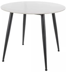 Masă de bucătărie Rion - 90 cm diametru, marmură / negru