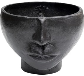Vaza neagra din aluminiu  Half Face 19x23 cm