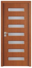 Usa Interior din MDF Novo Doors ND318, Cadru din Lemn Masiv, Geam Sablat, KIT COMPLET, Toc , Manere si balamale incluse (Culoare: Gri, Dimensiune: 80