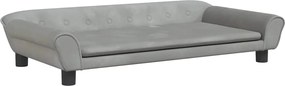 vidaXL Canapea pentru copii, gri deschis, 100x50x26 cm, catifea