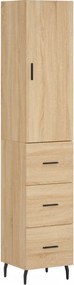 vidaXL Dulap înalt, stejar sonoma, 34,5x34x180 cm, lemn prelucrat