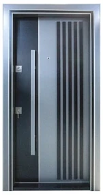 Usa metalica de exterior cu izolatie si vizor Novo Doors NDS1000S, Din compozit, 2 yale, Kit complet, Pentru case, (Culoare: Gri Antracit, Sens