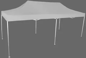 Pavilion de grădină  3x6m – din aluminiu, Fără pereţi laterali, Gri / antracit