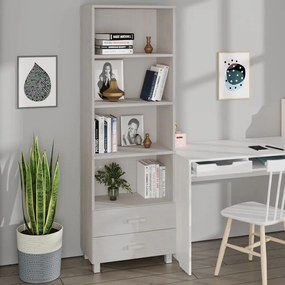 vidaXL Dulap înalt „HAMAR”, alb, 60x35x180 cm, lemn masiv de pin