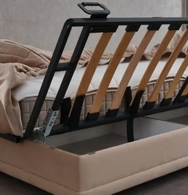 Canapea extensibila cu saltea relaxa si husa detasabila Genova, maro