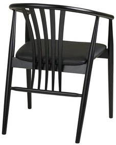 Scaun de dining negru cu cotiere din lemn de fag Agustin – House Nordic