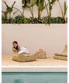 Puf de copii maro deschis cu tapițerie din țesătură bouclé/cu tapițerie din chenille Terrazzo – Wigiwama