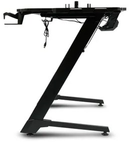 Masă de gaming SNAKE 100x60 cm, iluminare LED RGB, negru