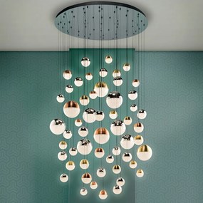 LUSTRA XXL cu 55 pendule LED DIMABILA prin BLUETOOTH Sphere 140cm SV-794691B