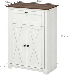 HOMCOM Bufet de depozitare cu multiple spații de depozitare, 2 uși cu raft reglabil, 1 sertar, 60L x 30Ad x 87,5Î cm | Aosom Romania