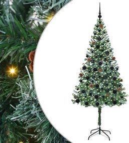 vidaXL Brad de Crăciun artificial cu 300 LED Verde 180 cm PVC și Oțel