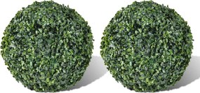 vidaXL Arbuști ornamentali artificiali bilă pe tulpină, 2 buc., 27 cm