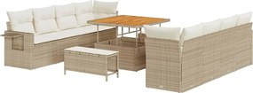 vidaXL Set de canapele pentru grădină 11 pcs Bej Rattan poli