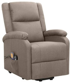 329717 vidaXL Fotoliu de masaj cu ridicare, gri taupe, material textil