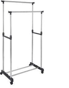 Cuier mobil cu două rânduri, argintiu, TEMIS