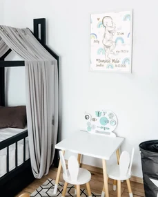 Rainbow Birth Poster BLUE