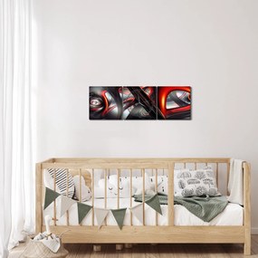 Tablou abstracție (cu ceas) (90x30 cm)