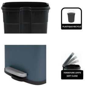 Coș de gunoi petrol cu pedală din oțel 5 l Akira – Spirella