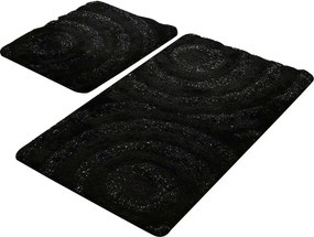 Set 2 covorase baie WAVE, forma dreptunghiulara, acril, negru