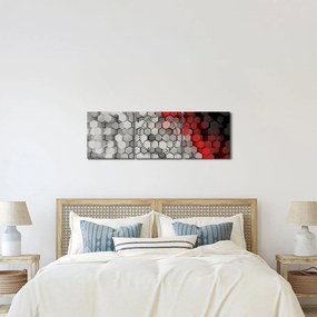 Tablou - 3D hexagoane (cu ceas) (90x30 cm)
