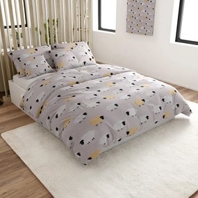 Lenjerie de pat din microfibra SHEEP DREAM gri Dimensiune lenjerie de pat: 70 x 90 cm | 140 x 200 cm