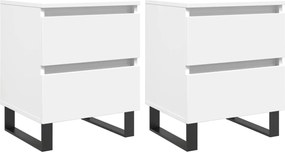 vidaXL Noptiere, 2 buc., alb, 40x35x50 cm, lemn compozit