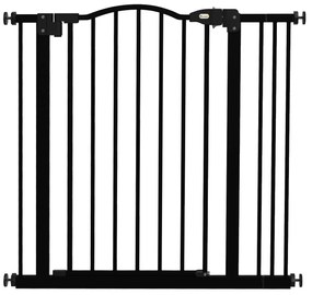 PawHut Poartă Extensibilă pentru Câini fără Șuruburi, Poartă de Siguranță Reglabilă, 94-100x94 cm, Negru | Aosom Romania