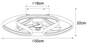 Ventilator de tavan alb cu LED cu telecomanda - Mandy