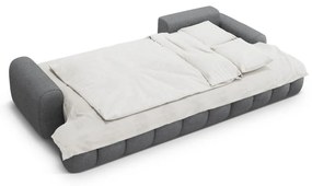 Colțar gri extensibil/cu spațiu de depozitare (cu colț pe partea dreaptă/cu șezlong) Linz – Cosmopolitan Design