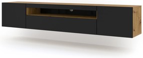 Masă TV/Dulap Aurinko 200 (Stejar artisan + Negru mat). 1083440