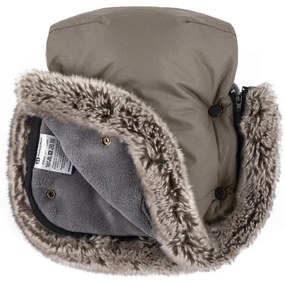 PETITE&MARS - Set sac de iarnă pentru copii 4 în 1 COMFY + mănuși pentru cărucior FURRY Mocha